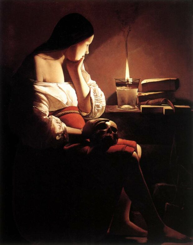 La Madeleine à la flamme filante, Georges de la Tour, vers 1638-1640, Musée d'art du comté de Los Angeles, Los Angeles, USA